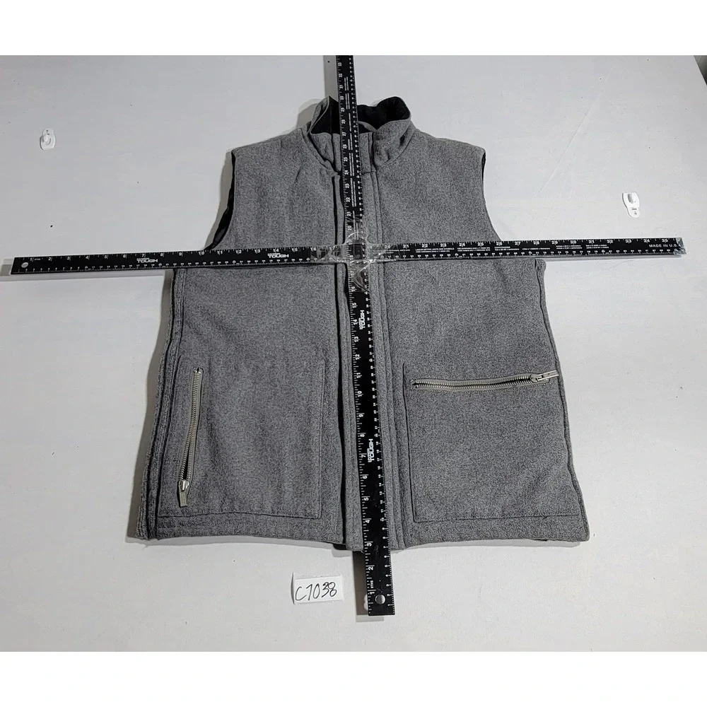 Banana Republic Mens Gray Recycled Wool Blend Full Zip Vest Gilet Small